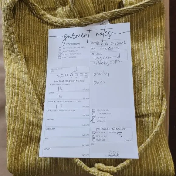 Boho Lagenlook Green Tank - Picture 8 of 8